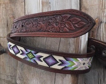 Beaded Leather Belt