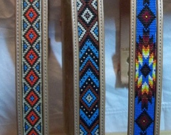 Basket Stamped Belts with bead inlay