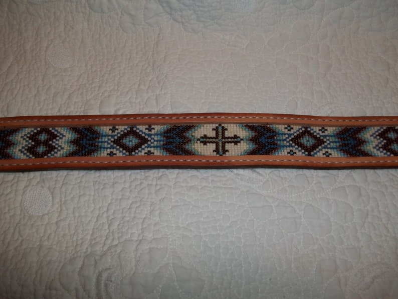 beaded leather belt