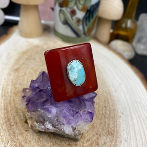 cuff or pendant Large 126ct Chrysocolla with Iron from Morenci Free shipping in the USA. Your Size Ring