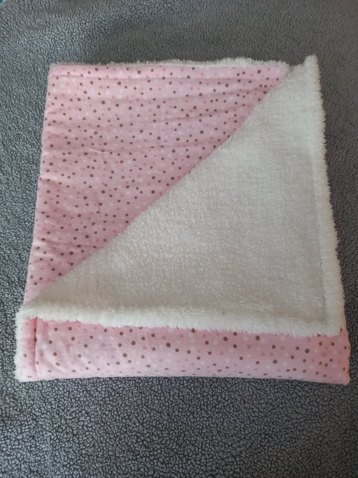 Plush baby blanket Pink Polka Dots Etsy