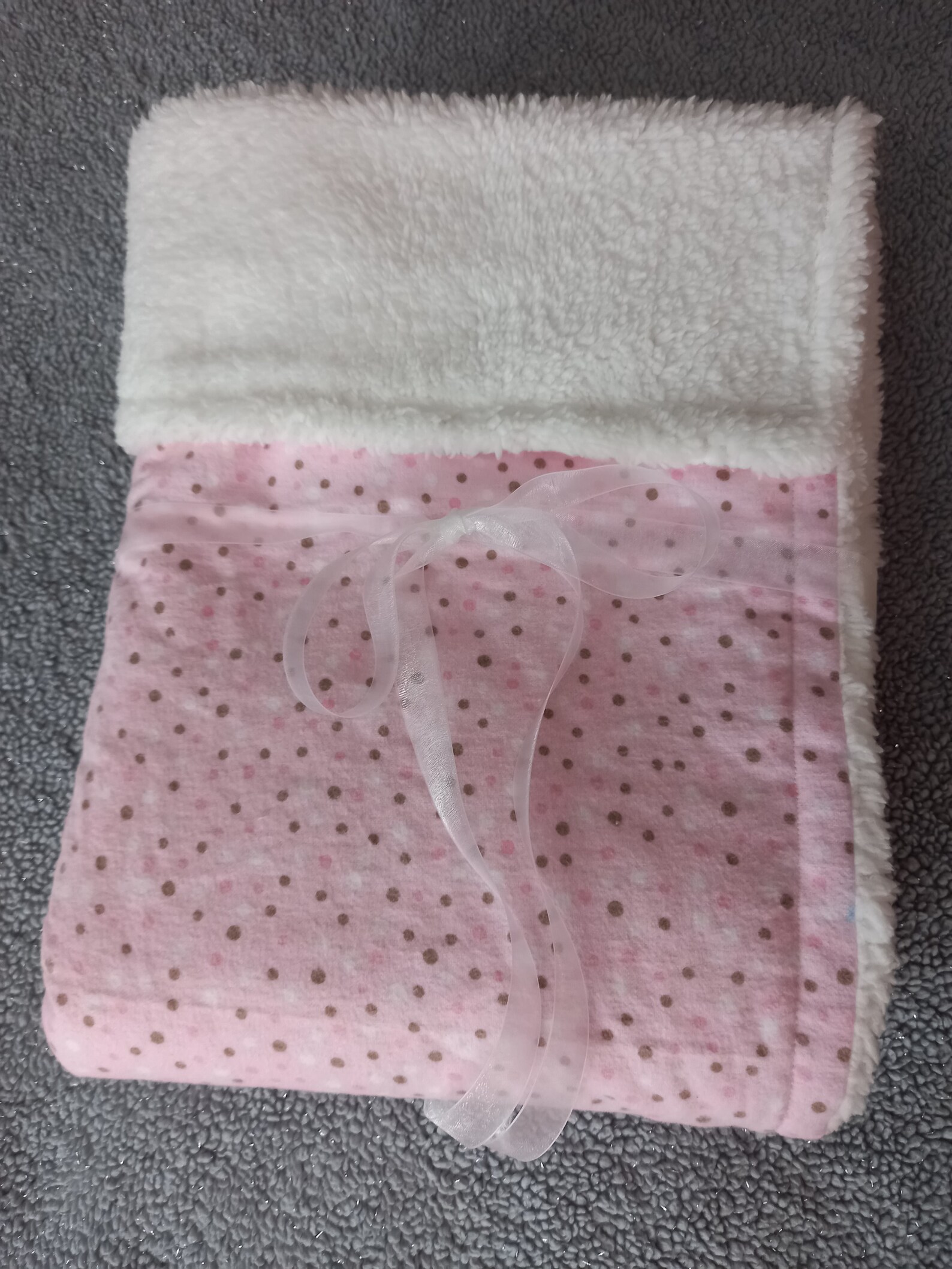Plush baby blanket Pink Polka Dots Etsy