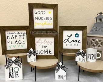 Farmhouse Signs | Tiered Tray Signs | Farmhouse Decor | Shelf Sitters | Farmhouse Tiered Tray | Tiered Tray Decor | Farmhouse Signs