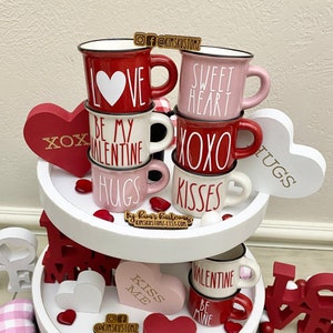 Valentine’s Day MINI Mugs 2.4oz and Big Mugs 12.85oz | Customized Mini Mugs | Espresso Mugs | Valentine’s Tiered Tray | Rae Dunn Inspired