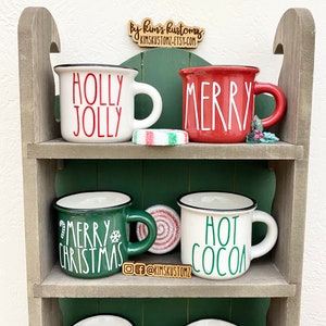 Mini Christmas Mugs 2.4oz | Christmas Mugs | Customized Mini Mugs | Espresso Mugs | Hot Cocoa Bar | Tiered Tray Mugs | Rae Dunn Inspired