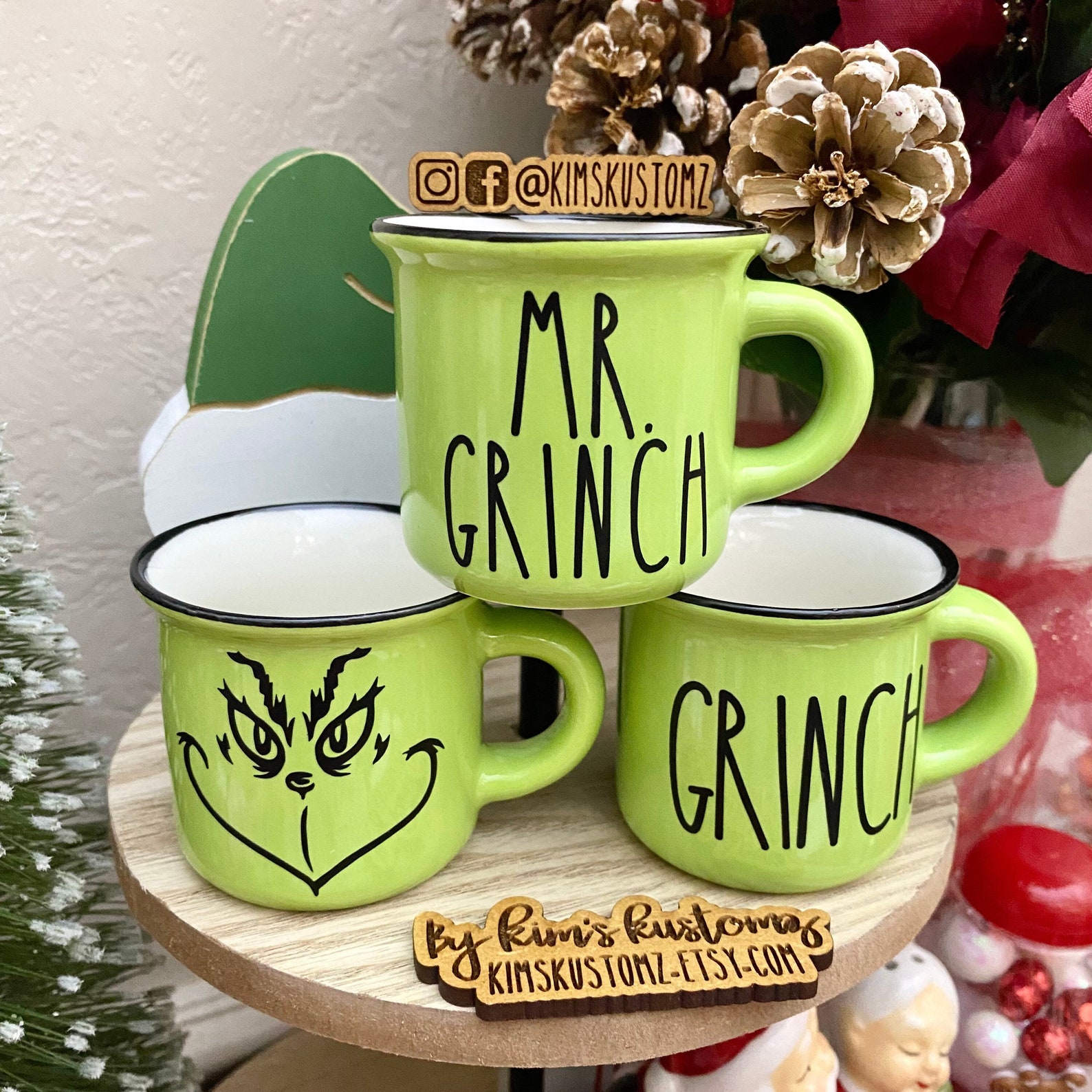 Mini Grinch Mugs 2.4oz Mr. Grinch Christmas Mugs Etsy