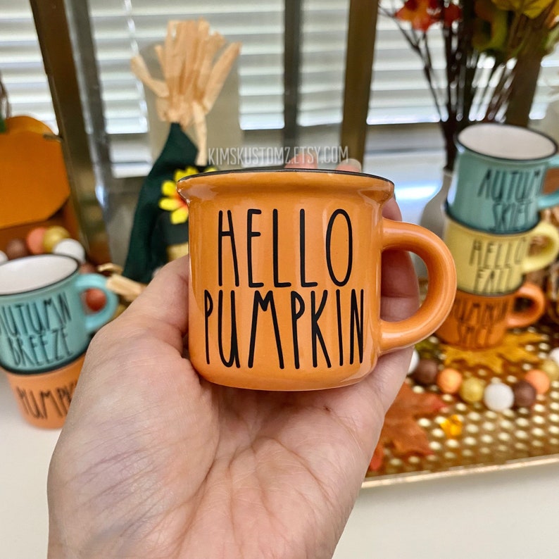 Mini Fall Mugs Thanksgiving Mugs Halloween Mugs 2.4oz Etsy