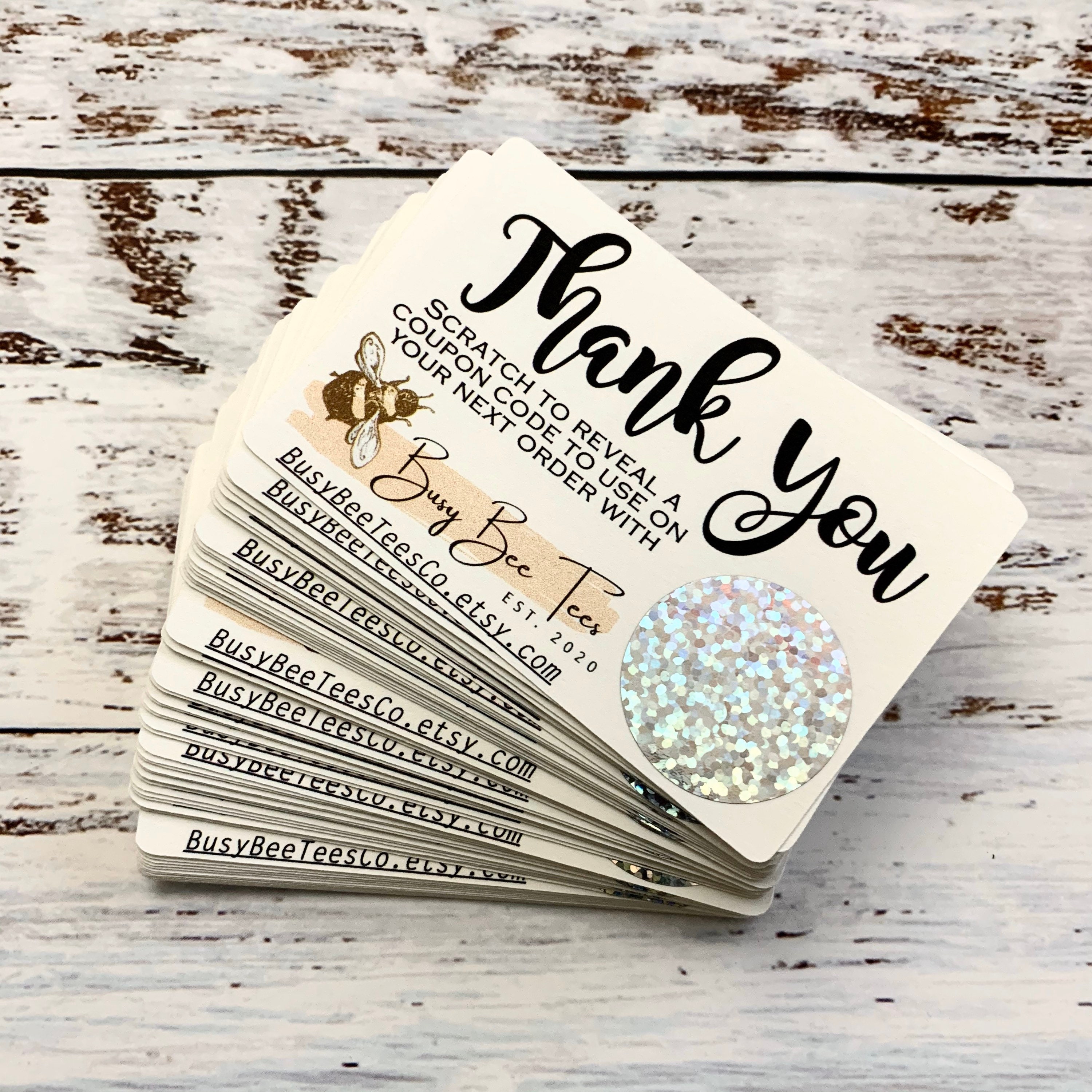 Business Scratch Off Thank You Card FUN & Unique Thank You Etsy