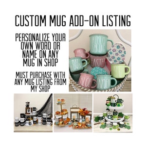 Customize Your Mug ADD-ON listing for Mini Mugs Espresso Mugs | Tiered Tray | Rae Dunn Inspired