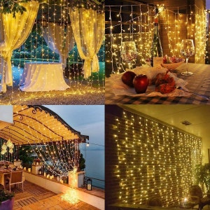 300 LED 9ftx9ft USB Powered Curtain String Fairy Lights 8 Lighting Modes Remote - SALE
