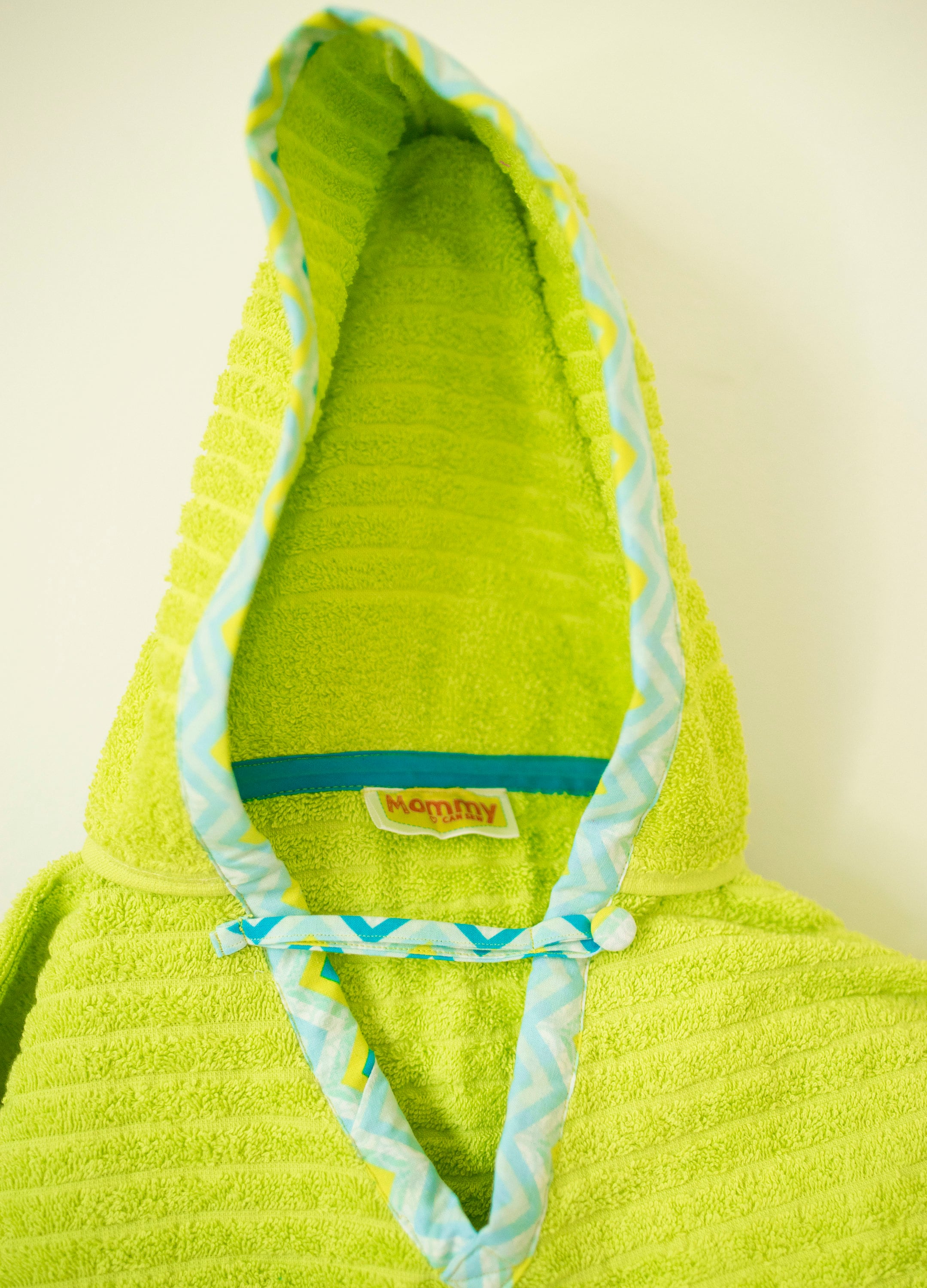 Hooded Towel Poncho Personalized Royal Blue and Lime Green. Etsy Canada