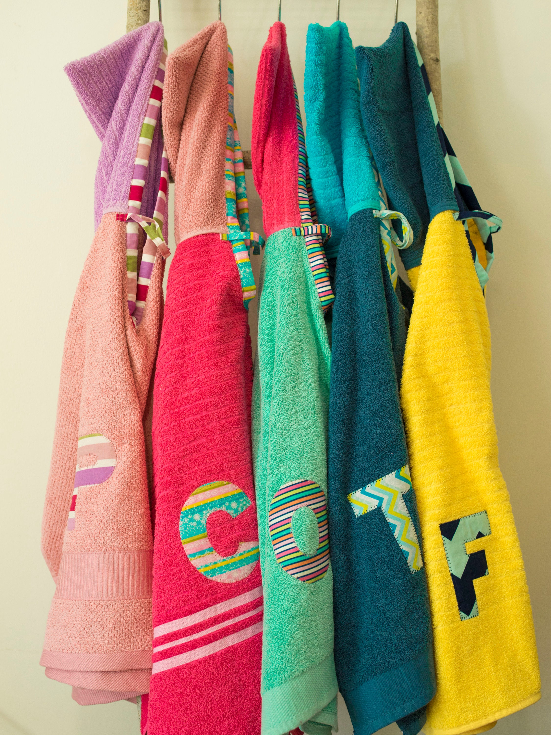 Hooded Towel Poncho Personalized in Lilac and Soft Pink Etsy