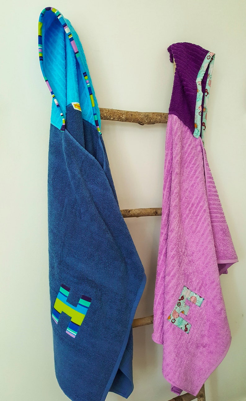 Lilac and Purple Bath Towel Beach towel Kids hooded towel. your choice Hooded Towel Poncho Boy or Girl print Personalized