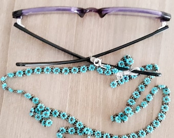Beadwork boho glasses chain, Colorful eyeglass necklace, Glasses strap women, Cool sunglass cord, Eye glass holder