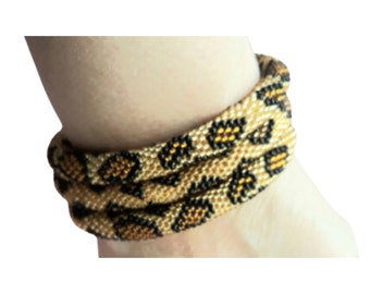 Handmade Leopard Print Knitted Bracelets - Unisex, Metal-Free