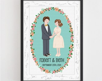Personalized Wedding Poster (Guest book Alternative OR Wedding/ Anniversary Gift)