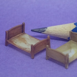 Micro-mini double bed frame, 1/144th scale
