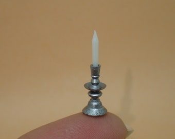 18th century 'pewter' candlesticks, 1/24th scale
