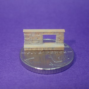Midcentury modern style 1950s fireplace, 1/144th scale