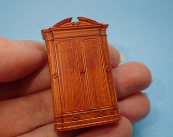 Ornate 'wooden' wardrobe, 1/48th scale