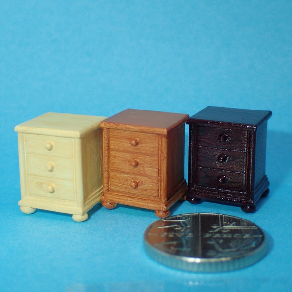 Mini bedside chest of drawers, 1/48th scale