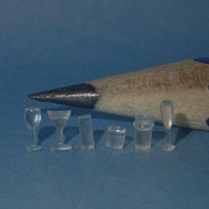 Drinking glasses, 1/48th scale