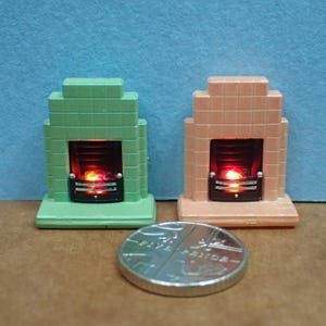 1930s style tiled fireplace, 1/48th scale