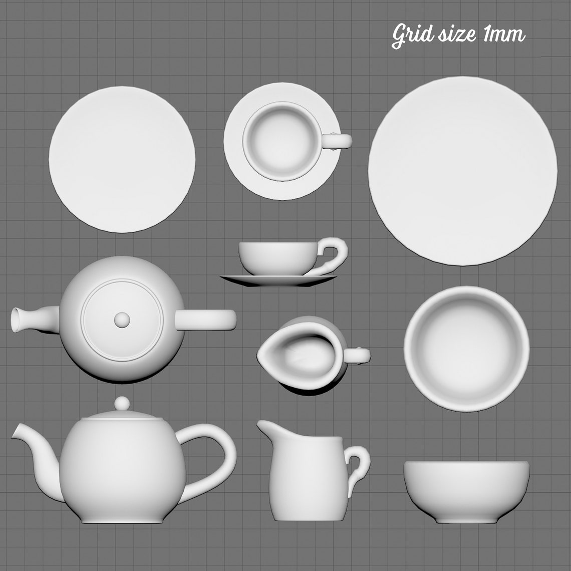 Classic Tea Set 1/24th Scale Etsy