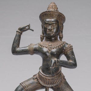 Antique Khmer Style Angkor Wat Bronze Dancing Apsara or Angel - 50cm/20&quot;