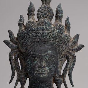 Apsara Statue - Antique Khmer Style Bronze Angkor Wat Apsara or Angel Statue - 29cm/12&quot;