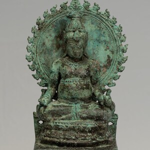 Jambhalastaty - Antik Java Majapahit-stil sittande Jambhalastaty rikedomens gud - 27 cm