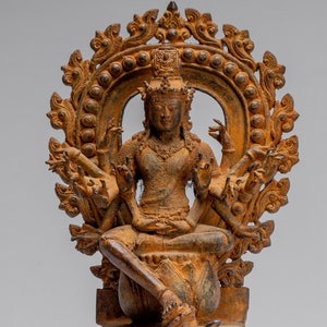 Bodhisattvastaty - Antik indonesisk javanesisk 16-armad Avalokiteshvara Bodhisattvastaty - 28 cm