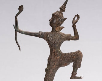 Antique Thai Style Bronze Thai Rama - Avatar of Vishnu - 26cm/11&quot;