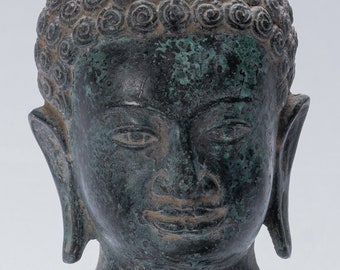 Buddha Statue - Antique Khmer Style Bronze Enlightenment Phnom Da Buddha Statue - 25cm/10"