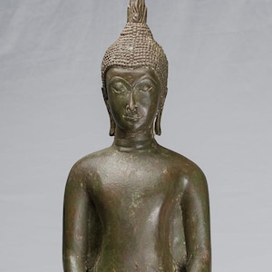 Antike Thai Stil Ayutthaya Stehende Bronze Nachdenkliche Buddha Statue - 99cm/40&quot;