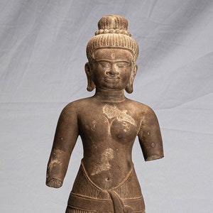 Lakshmi Statue - Antique Baphuon Style Stone Lakshmi / Devi Consort of Vishnu Torso - 73cm/29&quot;