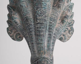 Estatua de Naga - Estatua protectora de Naga, serpiente o culebra de bronce estilo jemer antiguo - 27 cm/11"