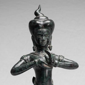 Antique Khmer Style Baphuon Bronze Dancing Apsara or Angel Statue - 54cm/22&quot;