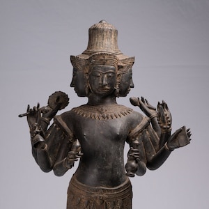 Brahma Statue   Antique Khmer Style Koh Ker Standing Bronze Brahma   Hindu God Creation   97cm/39"