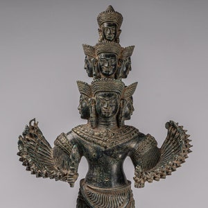 Deity Statue - Antique Khmer Style Bayon Prajnaparamita Statue / Goddess - 79cm/32&quot;