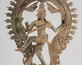 Shiva Statue - Antique Javanese Style Bronze Dancing Shiva statue as Lord Nataraja - 58cm(23") Tall