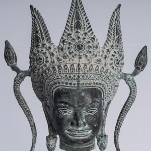 Apsara - Antique Khmer Style Bronze Angkor Wat Apsara or Angel Statue - 35cm/14&quot;