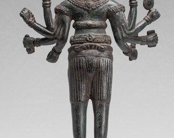 Brahma Statue - Antique Khmer Style Koh Ker Standing Bronze Brahma