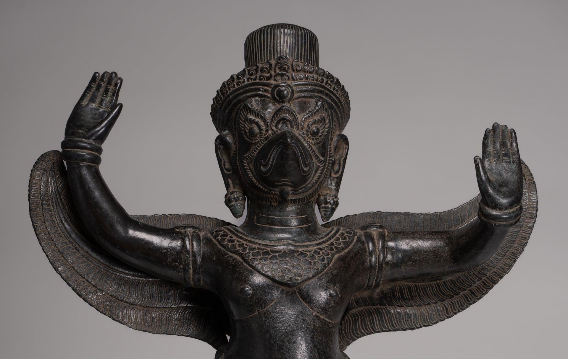 貴重！インドネシアガルーダ 職人手作りヴィンテージ アンティーク バンテアイ スレイ スタイル ブロンズ クメール