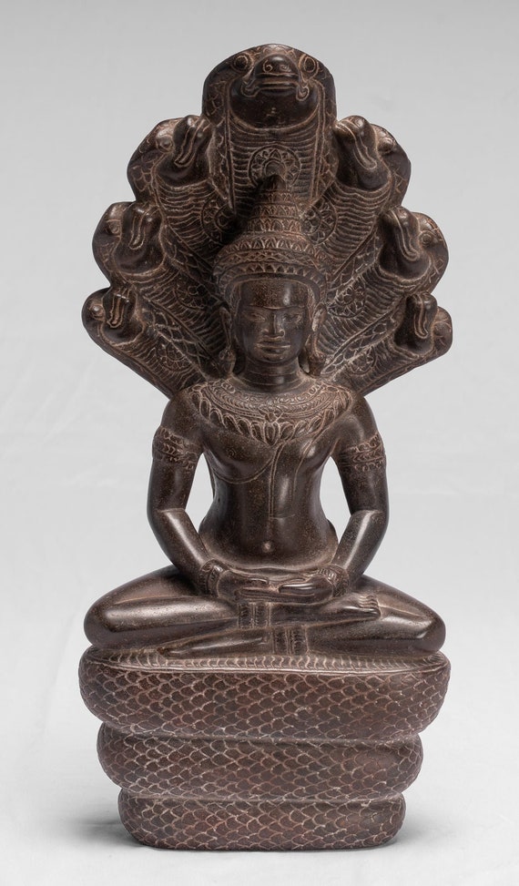 Bronze Naga Buddha From Khmer, Cambodia - 19thC Bronze Naga Buddha From Khmer, Cambodia - 19thC
