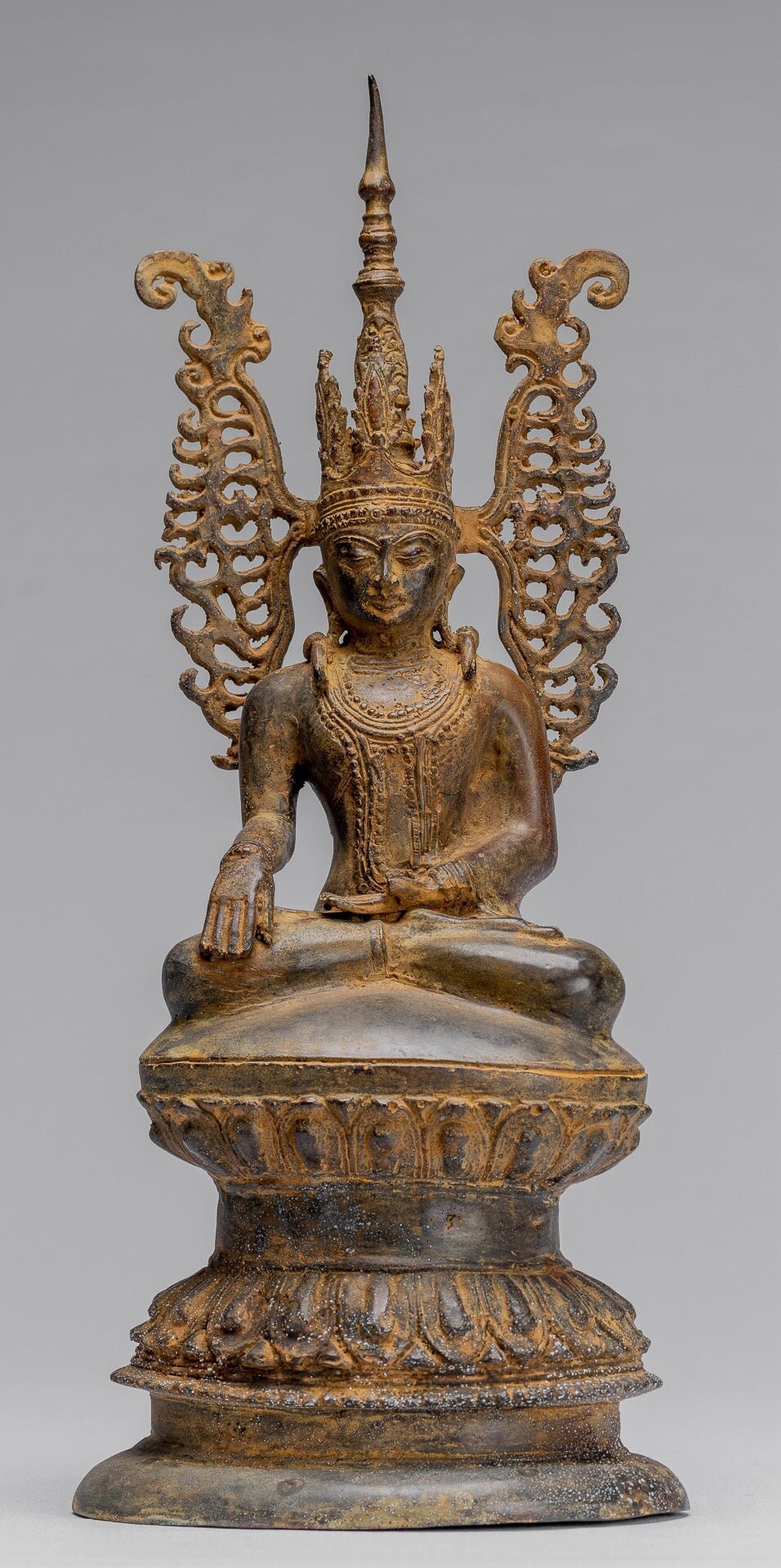 アンティーク　木製仏像 仏像専門店 仏像屋 / 天然ツゲ 黄楊 柘植 木彫り彫刻釈迦如来像 釈迦牟