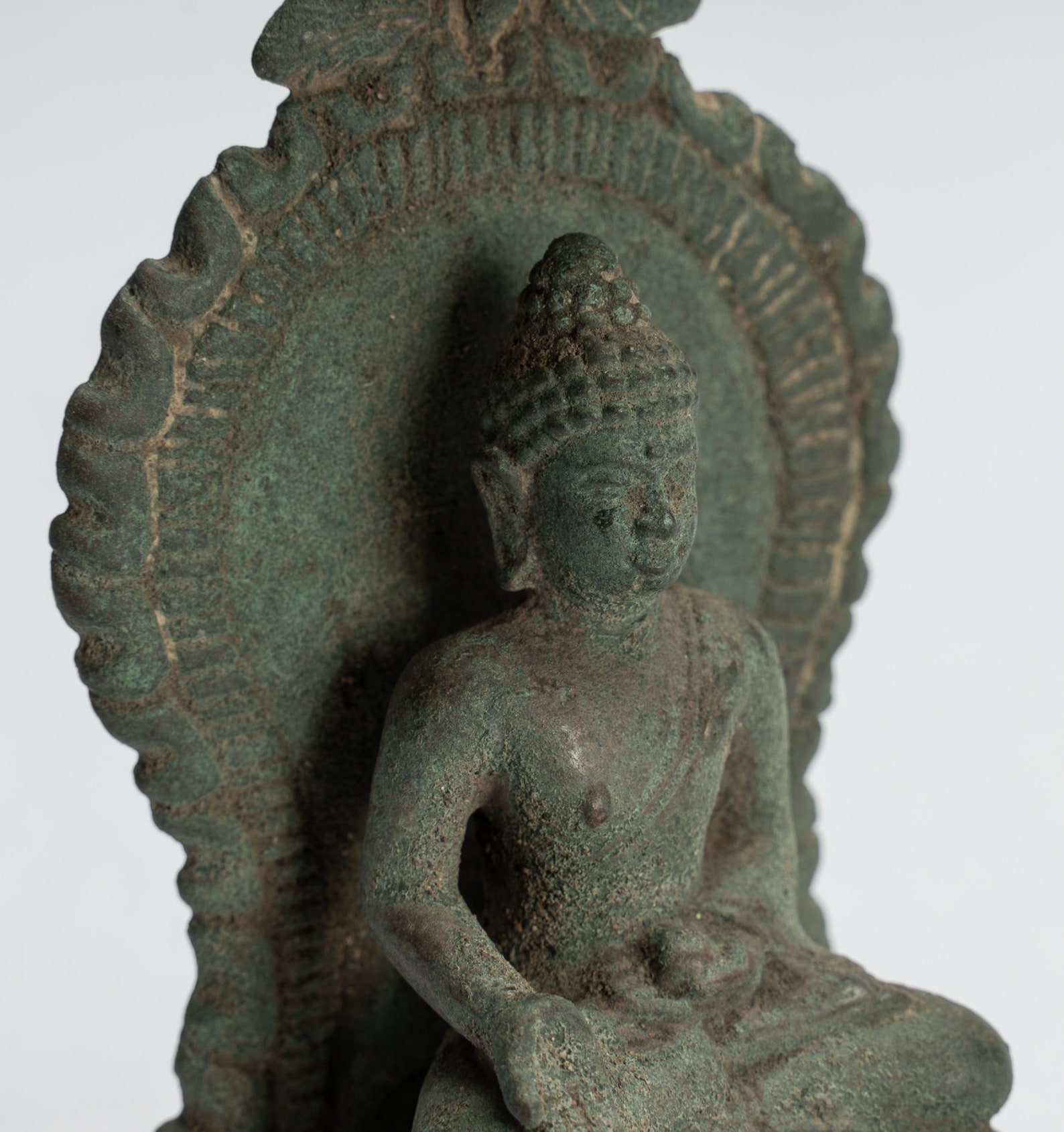 Buddha Statue Antique Indonesian Style Seated Bronze Etsy