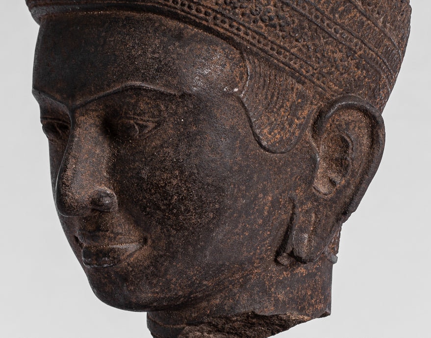 骨董　アンティーク　クメール　仏頭　ブッダ　Buddha head 仏像　石仏 骨董 アンティーク クメール 仏頭 ブッダ Buddha head 仏像 石仏