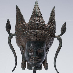 Apsara - Antique Khmer Style Bronze Angkor Wat Apsara or Angel Statue - 35cm/14&quot;