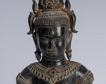 Estatua de Apsara - Antiguo estilo jemer Angkor Wat Bronce De pie Apsara o Ángel - 38cm/15&quot;